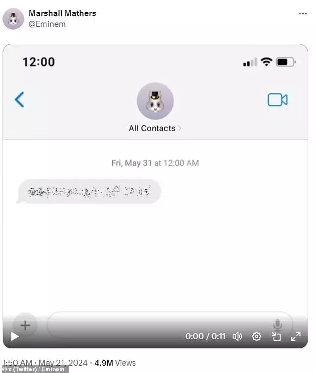 Posting to his official accounts on X (formerly Twitter ) and Instagram, the 15-time Grammy winner posted a mysterious video of an open iMessage chat, dated Friday May 31 at 12am