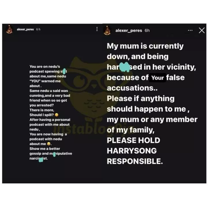 Harrysong's estranged wife debunks claim about her mom's multiple marriages; alleges Harrysong bed wets