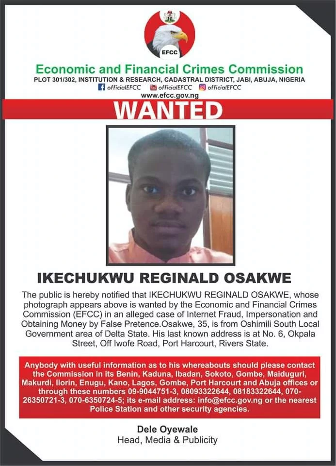 EFCC Declares Four Persons Wanted (Photo)