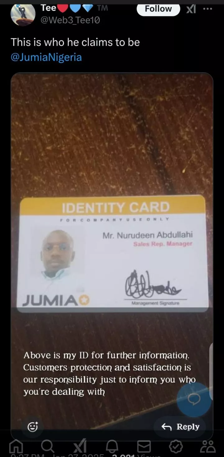 Man loses ₦100k in online scam by fake Jumia agent