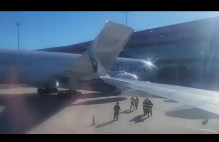 Chaos as four planes collide on tarmac leaving pilots hospitalised (video)