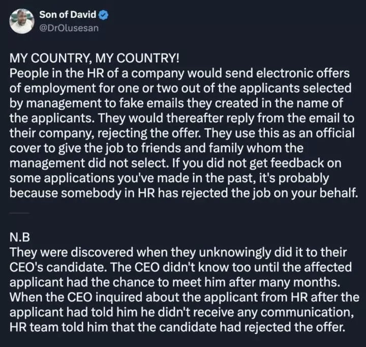 HR workers exposed for using fake rejection emails to block candidates