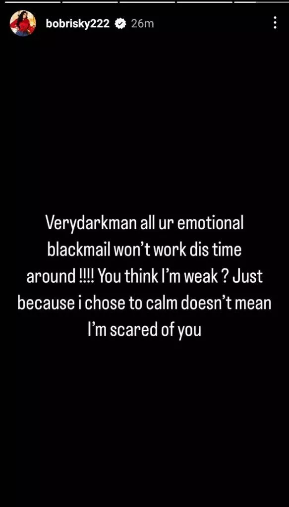 Drama as Bobrisky issues warning to Verydarkman