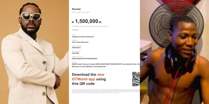 Adekunle Gold leave smiles on many faces as he gifts die-hard fan of his music N1.5 million