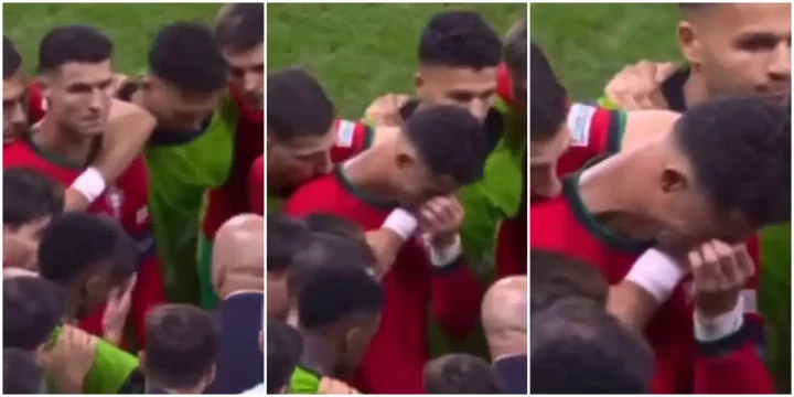 Moment Cristiano Ronaldo bursts into tears as he sees his mum cry after his penalty miss against Slovenia