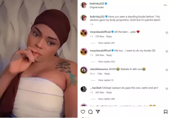 Bobrisky Trends as He Undergoes Boobs Enlargement Surgery Following 2nd BBL Surgery