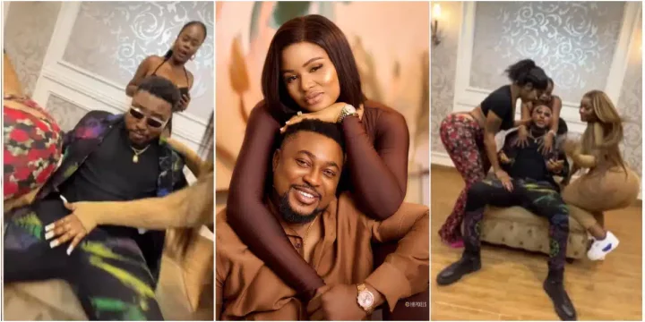 Rex Nosa's wife reacts as husband gets cozy with heavily-endowed ladies in new video