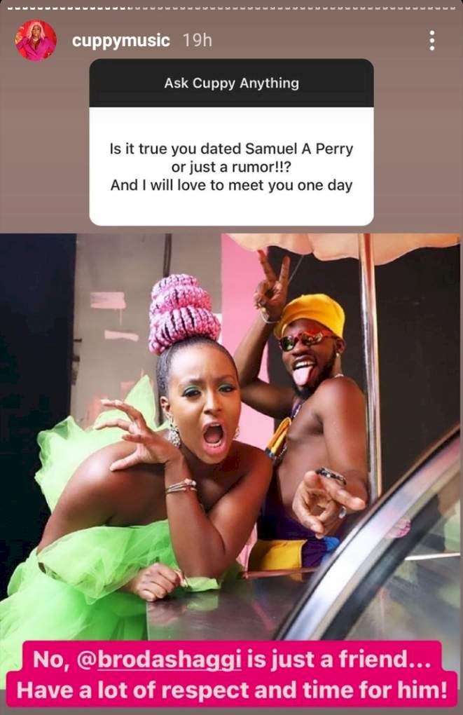 DJ Cuppy opens up on alleged relationship with Broda Shaggi