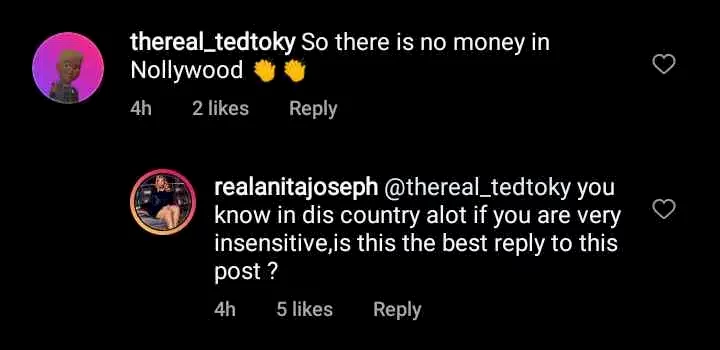 Anita Joseph ruthlessly lambastes netizen over insensitive comment following Cynthia Okereke and Clemson Cornel's abduction