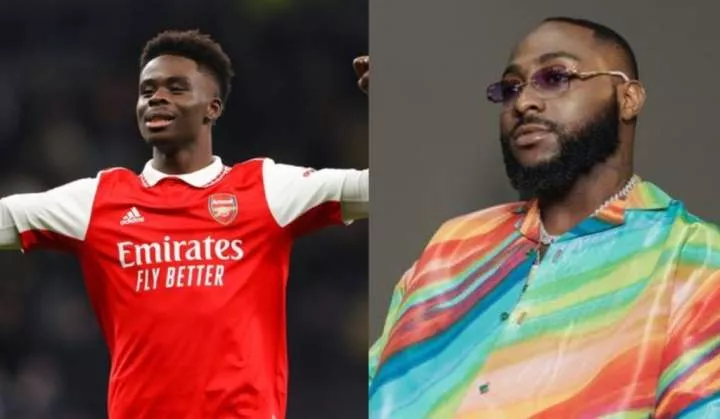 Arsenal star, Bukayo Saka endorses Davido's 'Timeless' album
