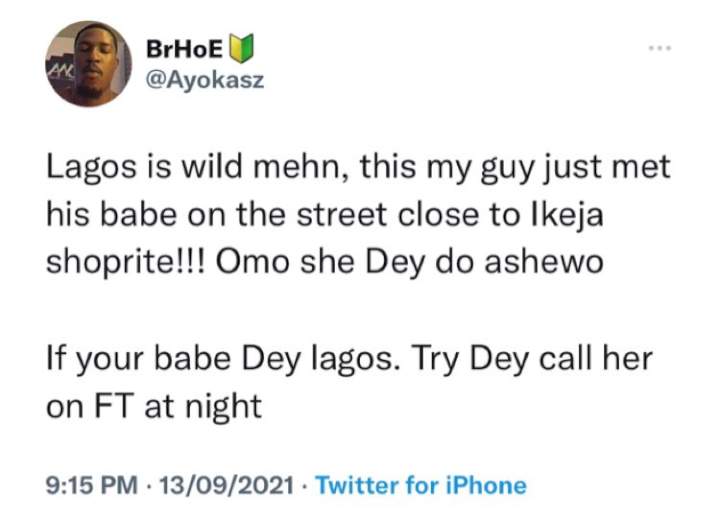 Man in shock after he bumped into girlfriend on the streets of Lagos engaging in prostitution