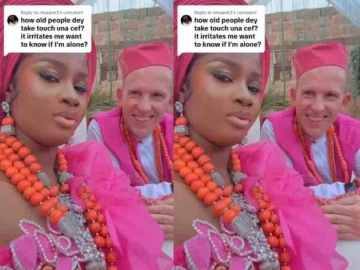 Nigerian woman ties the knot with her foreign partner and proudly showcases their love online (Video)