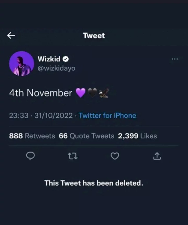 Wizkid deletes album promotion, sympathizes with Davido