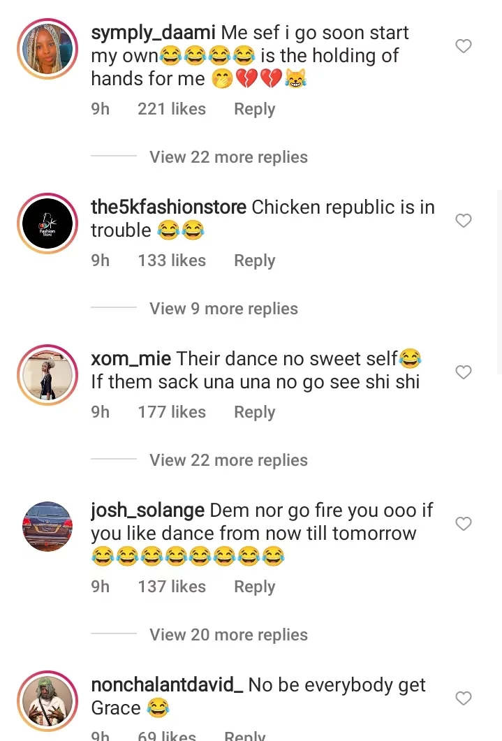 Hilarious reactions as Chicken Republic attendants and security guards dance at work (Video)