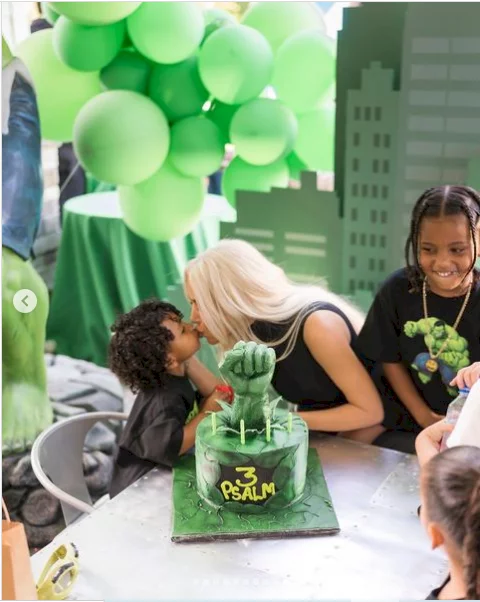 Kim Kardashian celebrates her son Psalm West's 3rd birthday with lavish Hulk-themed party (photos)