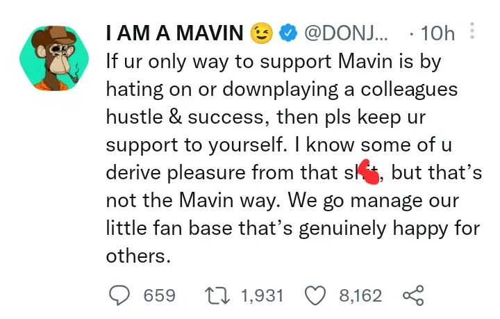 Don't disrespect other artists in a bid to support Mavin - Don Jazzy tells fans