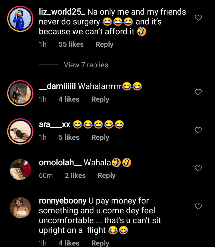 'Bum enlargement wahala' - Reactions as women resort to kneeling during their flight back home after surgery [Video]