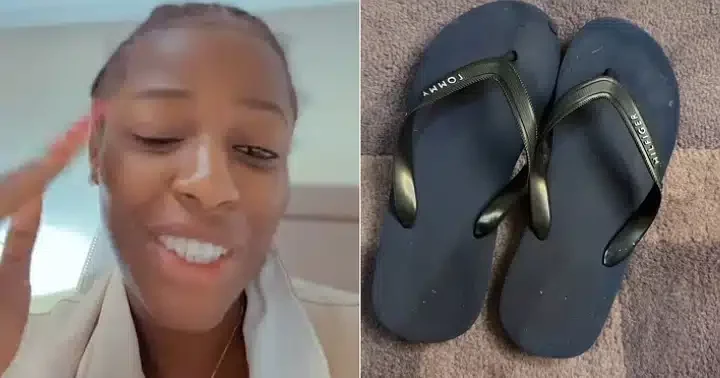 "This slippers go cost now" - Hilda Baci displays footwear she wore during 100 hours marathon, set to put it in museum (Video)