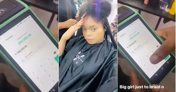 "N200k just for my hair" - Bobrisky brags as he shows off receipt of payment for braids (Video)