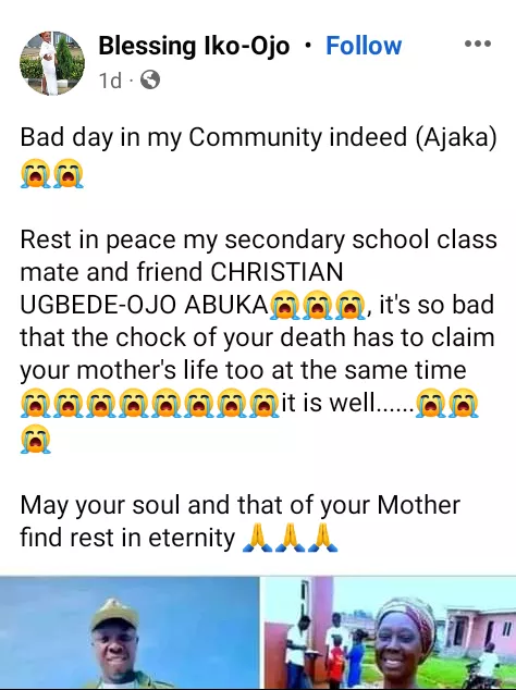 Young man killed in auto crash on his way home from Kwara after completing NYSC; his mum slumps and dies after hearing the sad news