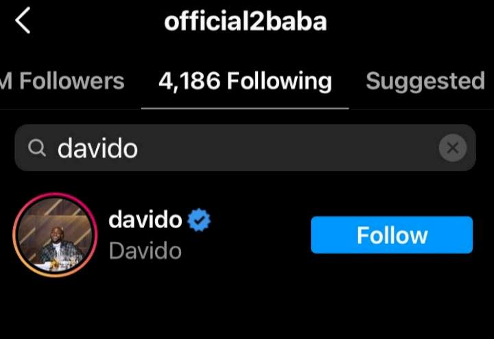 Davido unfollows 2Face, Wizkid on Instagram amidst FIFA saga, fans react