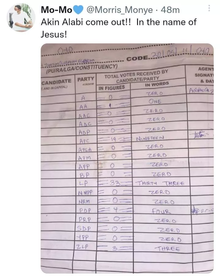 Akin Alabi called out as Labour Party wins in his polling unit months after he said 'Labour Party will not get 15 votes in my polling unit'