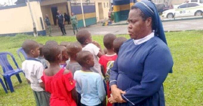 Rivers police bust a child trafficking ring, rescue 15 kidnapped children and arrest a fake Reverend Sister
