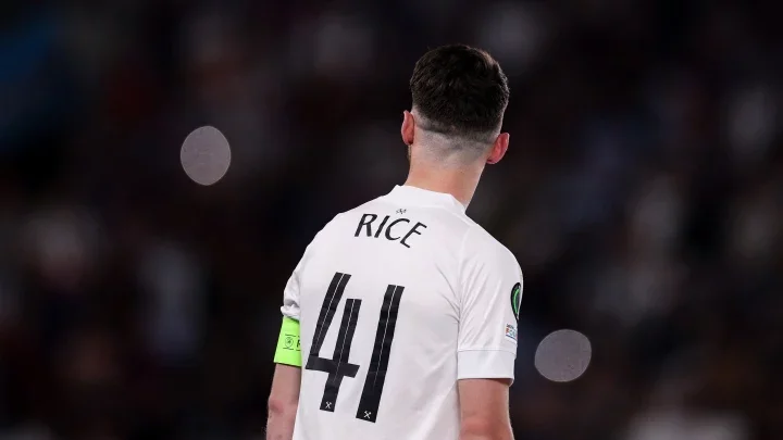 Why does Declan Rice wear the 41 shirt?