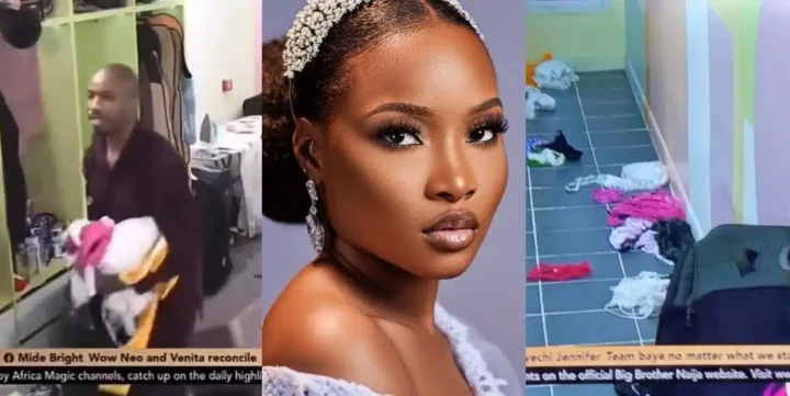 BBNaija All Stars: Ike caught on camera scattering Ilebaye's clothes to get her a 3rd strike (Video)