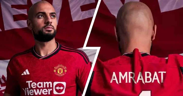 Three best pics as Amrabat unveiled as new Man United player, his shirt number revealed