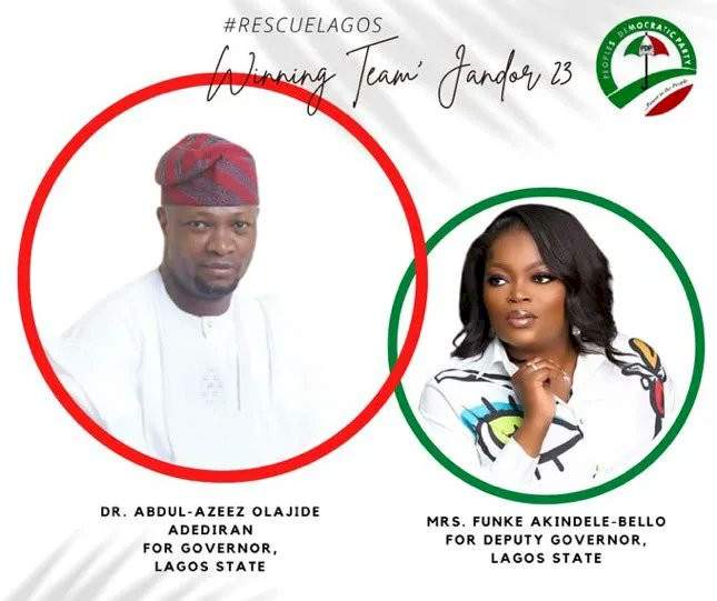 Funke Akindele spotted with Lagos PDP Governorship candidate, Abdul-Azeez Olajide Adediran following rumor of her being nominated as the party's Deputy Governorship candidate (video)