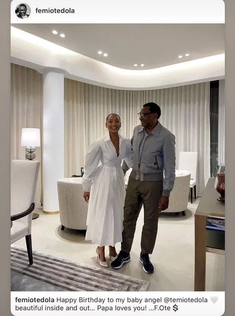 'Beautiful inside and out' - Billionaire businessman Femi Otedola celebrates his daughter, Temi on her 26th birthday