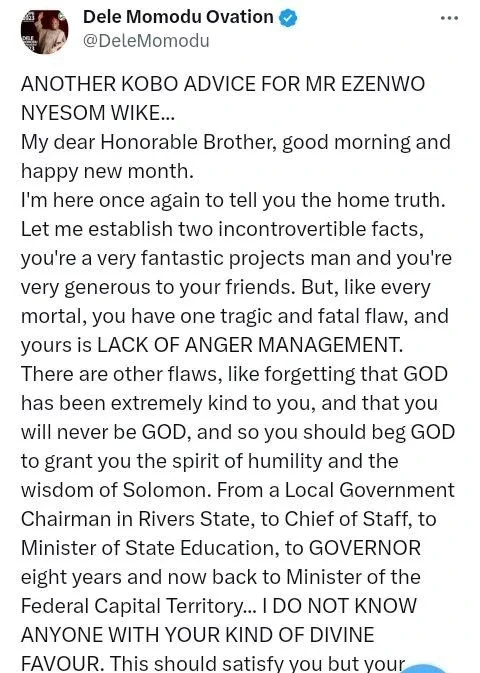 Wike: You Believe No One Can Touch You Because You Know How to Run to Our Courts- Dele Momodu