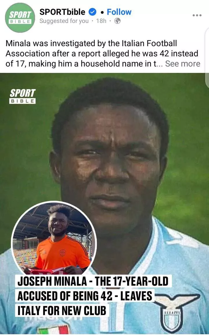 Meet Joseph Minala, The 17-Year-Old Player Accused Of Being 42 Years