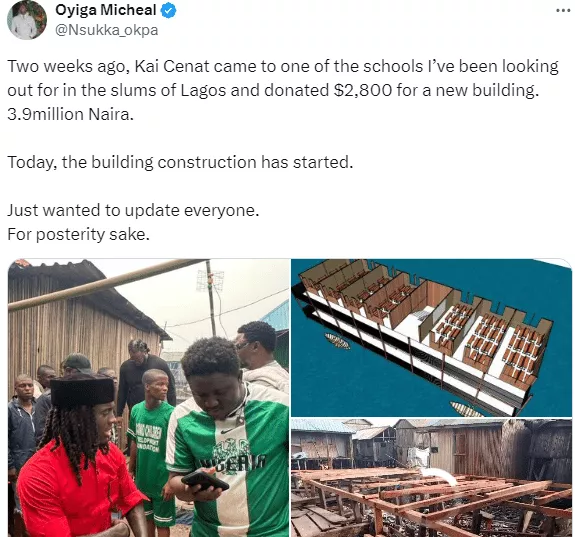 How Kai Cenat donated $2,800 for building of school in Makoko slum