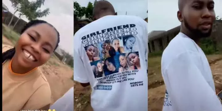 Nigerian lady prints her face on boyfriend's top, takes love to next level