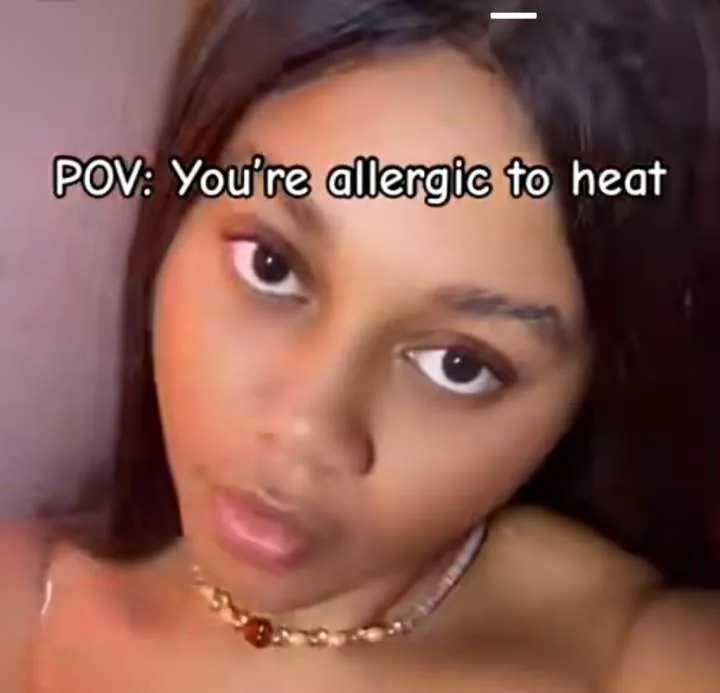 'You sure say na heat, abi na hit?' - Beautiful Nigerian lady's heat allergy reaction stuns online users