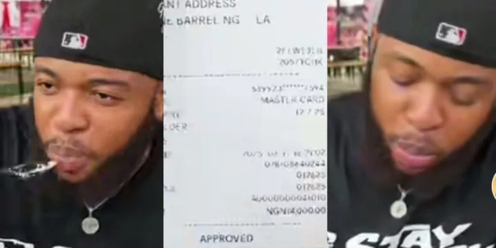 Man spends N14k to drink garri at restaurant, shares receipt