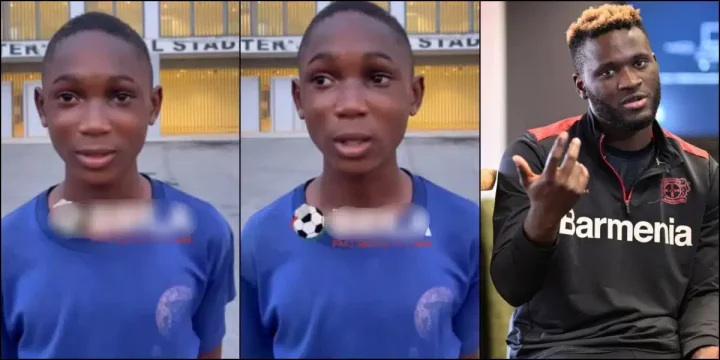 Victor Boniface reacts as 15-year-old boy he gifted his boots sells them for $100