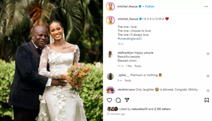 Beauty queen, Mitchel Ihezue, gushes over her husband, Nicholas Ukachukwu