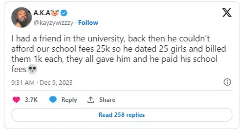 'How my friend dated 25 ladies to pay his University tuition fees' - Man opens up