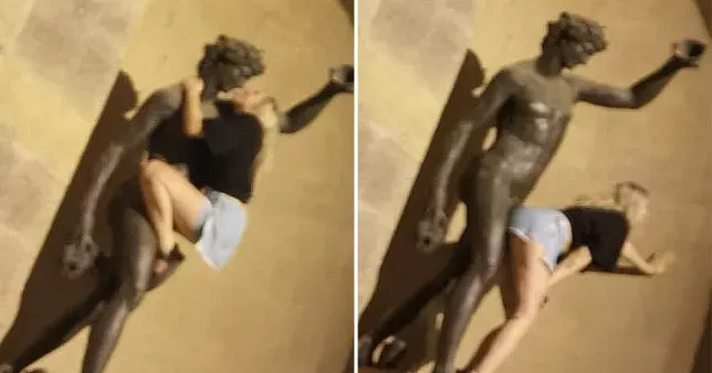 Tourist filmed k!ssing and gr!nding against statue of Bacchus, the god of wine and s3nsuality in Italy (photos)