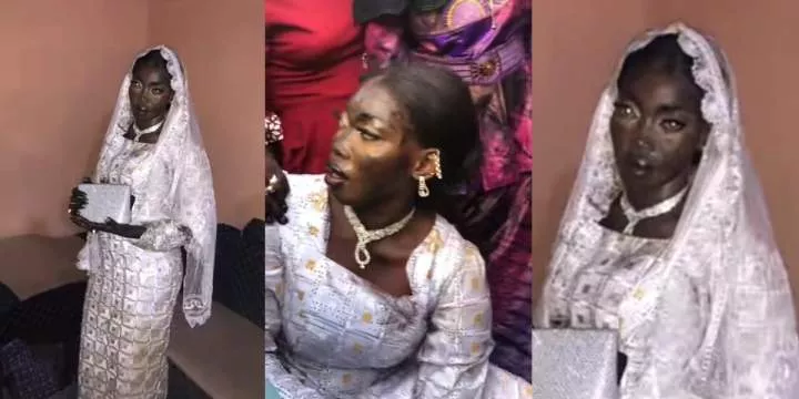 Nigerian bride stuns with heavy makeup in viral wedding video