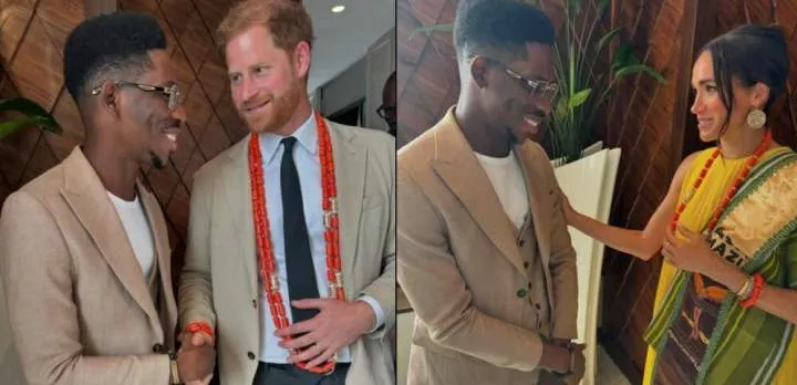 Moses Bliss Overjoyed As He Meets Prince Harry And Meghan Markle (Photos)