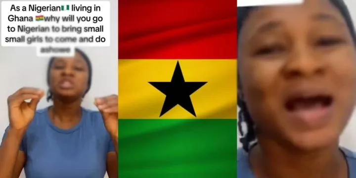 Ghanaian lady shocks internet, exposes Nigerian girls' secret activities in Ghana, warns parents