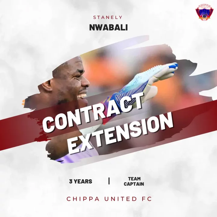 Transfer: Nwabali signs contract extension at Chippa United, named new captain