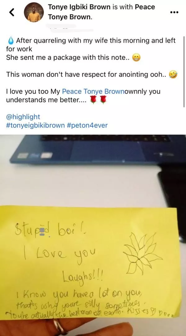 Man shares letter received from wife after quarreling at home