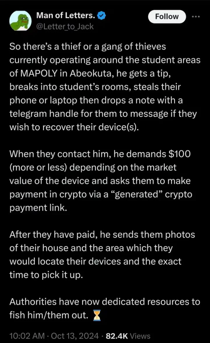 Thieves target MAPOLY students, demand $100 in cryptocurrency for stolen devices