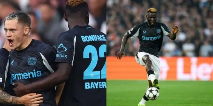 'From paying N30 to watch Champions League to playing It' - Boniface after Leverkusen crush Feyenoord 4-0