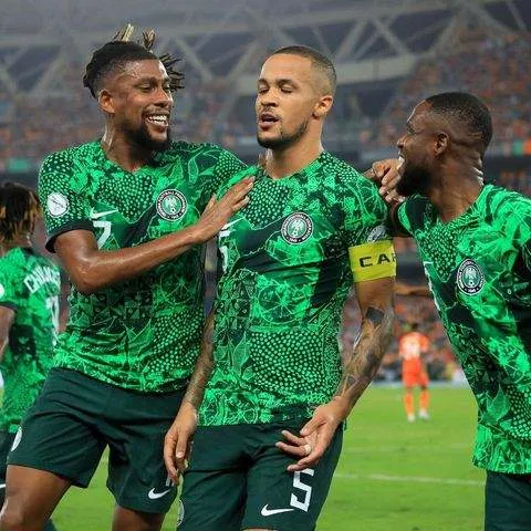 MVP Troost-Ekong (m) of Nigeria celebrates one of his goals at AFCON 2023. -IMAGO